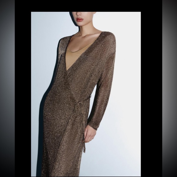 Zara Brown Midi Dress - Picture 1 of 7